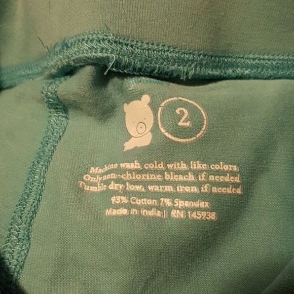 Primary girls size 2 teal cropped pants - Picture 2 of 2